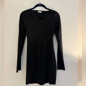 Tobi Black Long Sleeve Scoop Neck Bodycon Dress